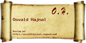 Osvald Hajnal névjegykártya